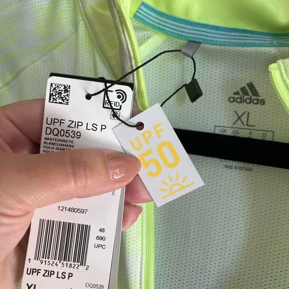 adidas Women's UPF Long Sleeve Polo Mock Neck Zip New XL - Picture 6 of 11